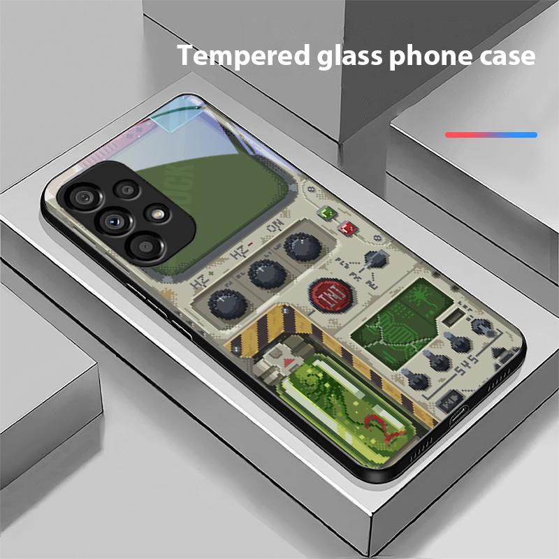 Samsung Galaxy S10 20 Plus 21 FE 22 23 24 FE 25 Ultra Siyah Temperli Cam Telefon Kılıfı Sert Kabuk Oyun Konsolu