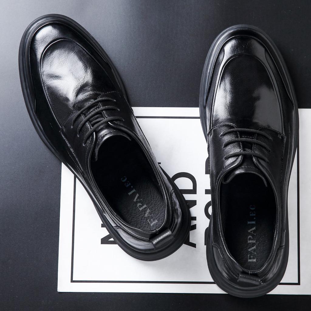 Men's leather soft-soled leather shoes casual trend breathable round head non-slip wear-resistant men's shoes business shoes
