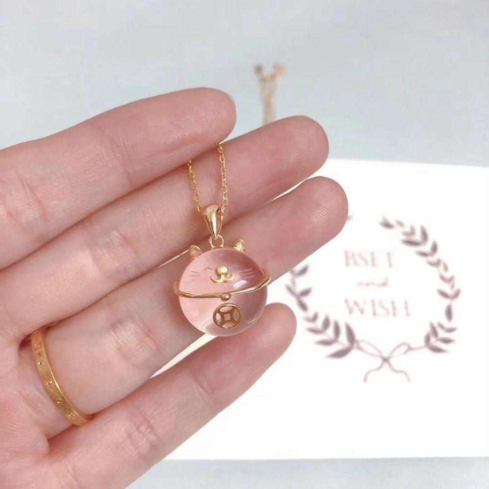 

Перевод кристаллов Lucky For Girls Woman Clavicel Choker Lucky Cat Корейское ожерелье Украшения на шею розовый