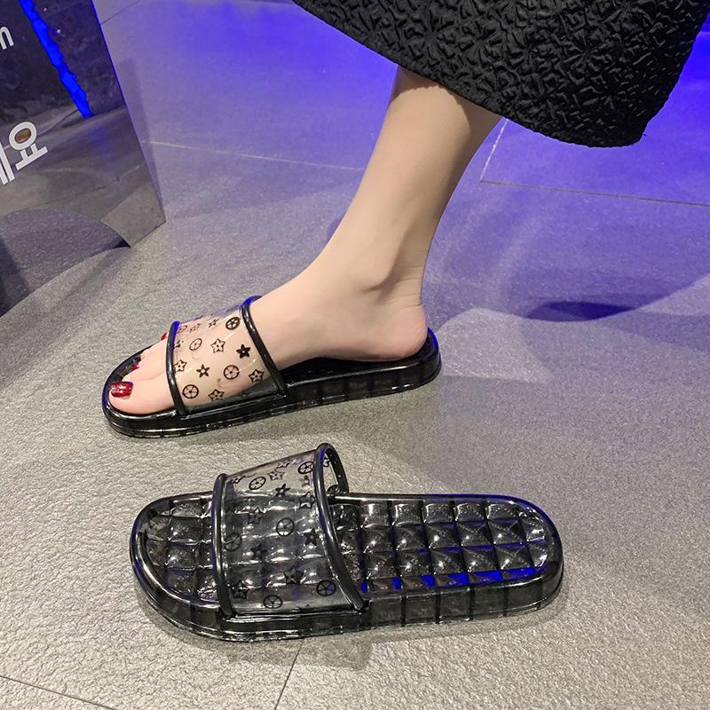 

Clear Crystal Slippers Summer Minimalist Home Slides Classic Couple s Lightweight Indoor Sandals 43-44EU/CN44-45 чорний