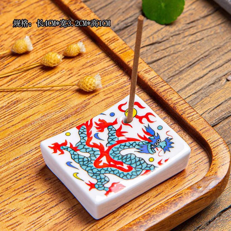 1pc Japanese Blossom Incense Burner Home Ceramic Decor Stick Holder Aromatherapy Censer Office Teahouse Ornament