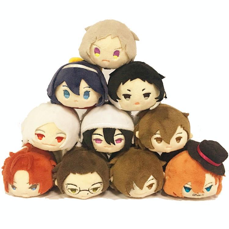 Bungou Stray Dogs Chibi Plush Keychain Atsushi Dazai Kunikida Cute Stuffed Doll Pendant Gift Toy