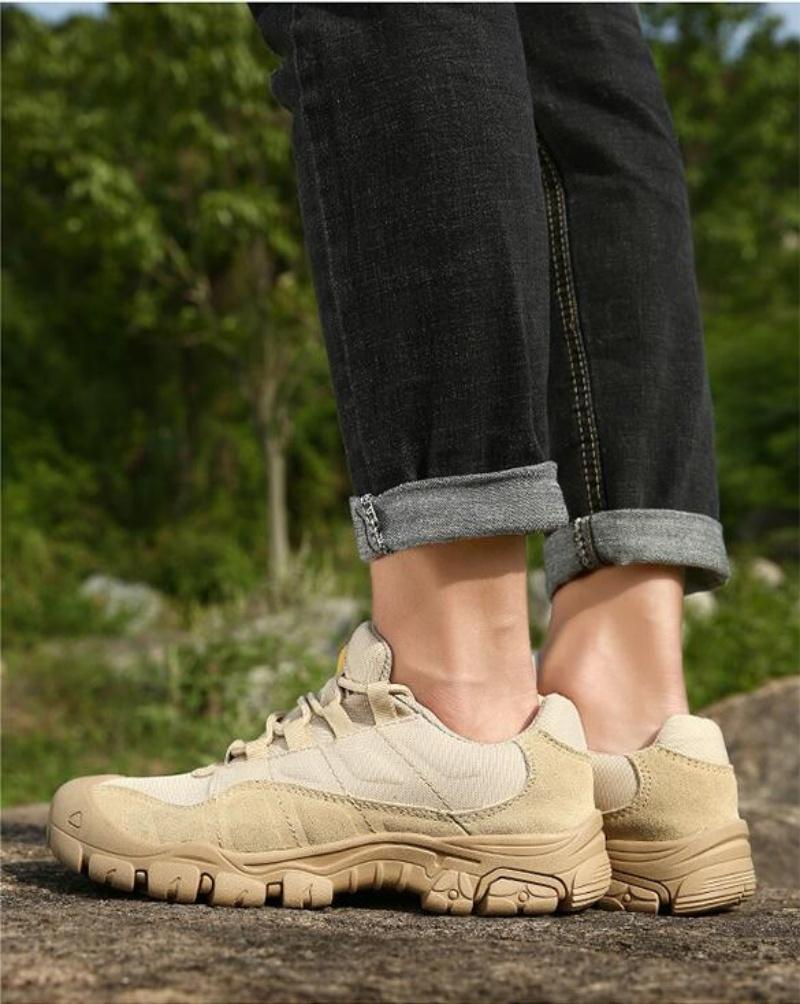 Fashion Cow Suede Leather Outdoor Breathable Male Sneakers Shoes For Men Adult Non-Slip Casual Desert Autumn Patchwork Footwear