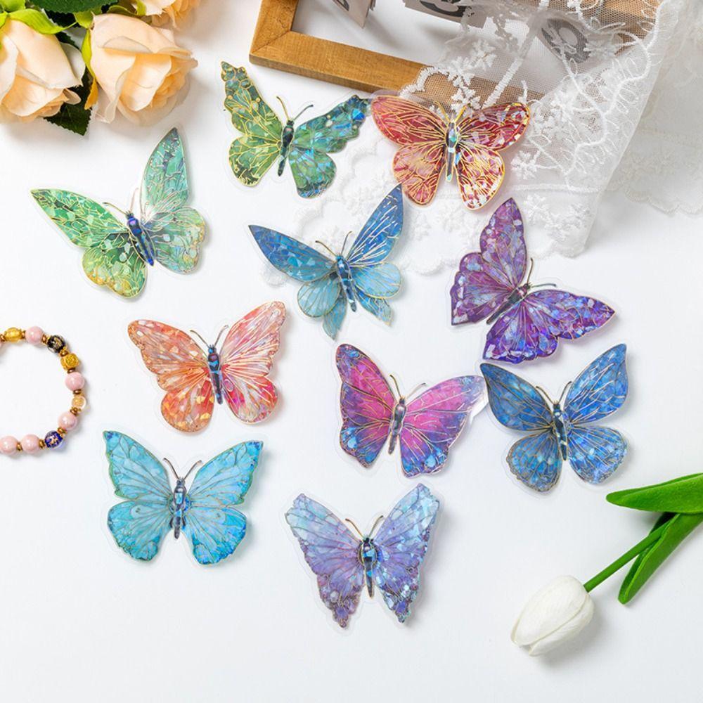 60PCS INS Style Butterfly Scrapbook Sticker 3D Stationery Sticker  Postcard Decoration
