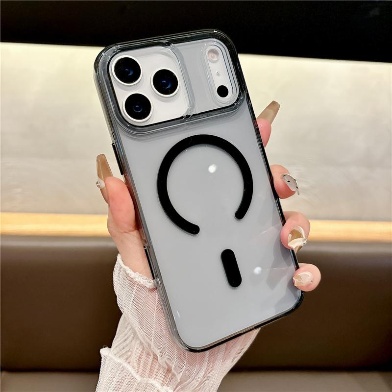 

Luxury Transparent Wireless Charge Magsafe Phone Case for iPhone 17 Air 16Pro 15 17Pro Max Clear Lens Protection Hard Back Cover iPhone 14 Plus