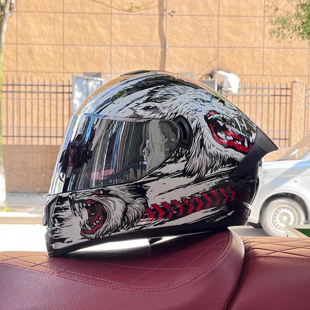 Motorcycle Helmets for Men and Women Wear Double Lens Locomotive Helmets Capacete da motocicleta