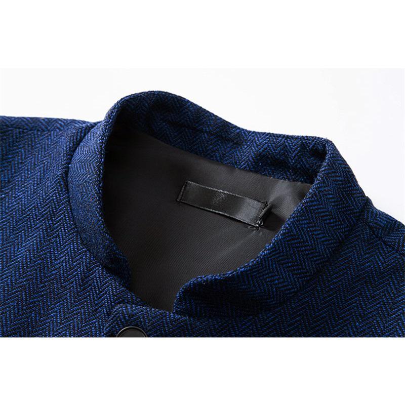 Autumn British Style Retro Vest For Men Fashion Stand Collar Herringbone Coarse Tweed Suit Vest Waistcoat Vintage Gentleman