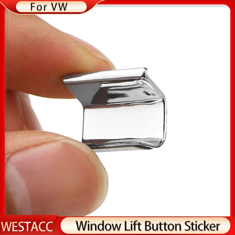 7Pcs/set Car Window Lift Button Sticker Sequin Trim for Volkswagen VW Tiguan 2018- Golf 7 MK7 7.5 2013 -