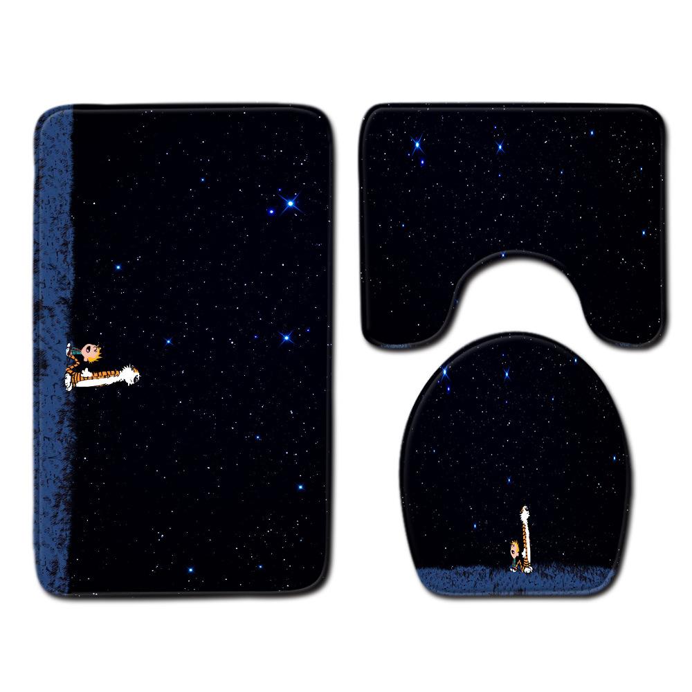 Star Bathroom Floor Mat Toilet Three-Piece Set