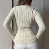 YYFS Women's Fashion Casual Fall Winter Solid Color Print Long Sleeve V-Neck Sweaters