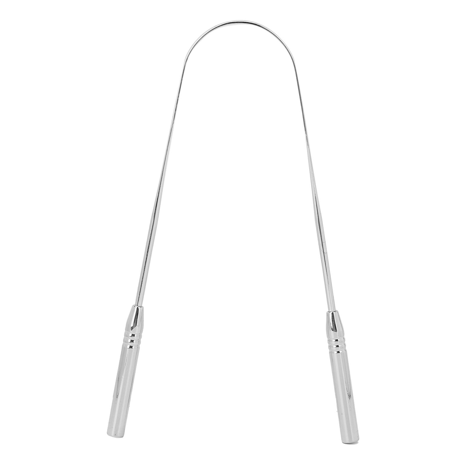 

Oral Care Metal Tongue Scraper Bad Breath Treatment Oral Hygiene Maintaining Tongue CleanerSilver срібний