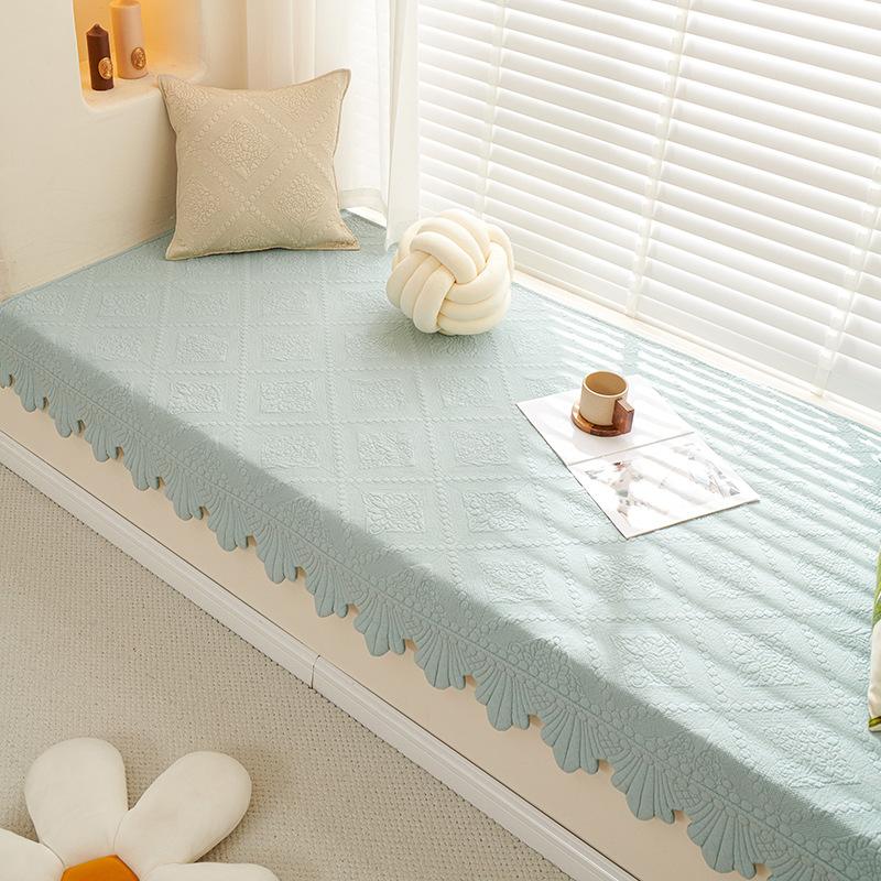 French Retro Pure Cotton Fabric Bay Window Mat Bedroom Balcony Window Sill Card Seat Non-Slip Mat Tatami Mat Sofa Cushion
