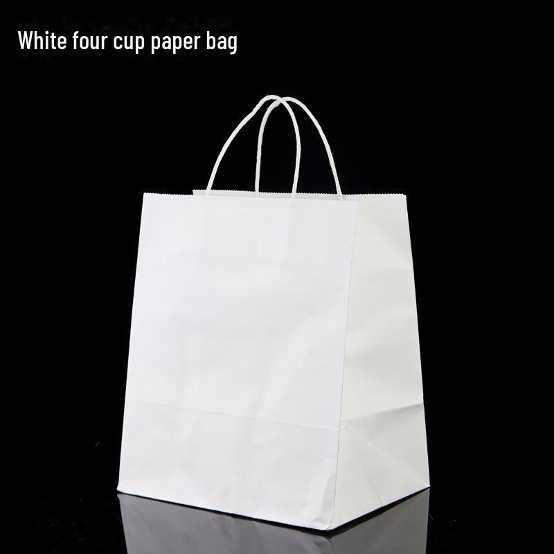 Enhanced Milk Tea Cup Holder: Tearable Into 2 or 4 Sections, Perfect for Beverages and Pulp.
