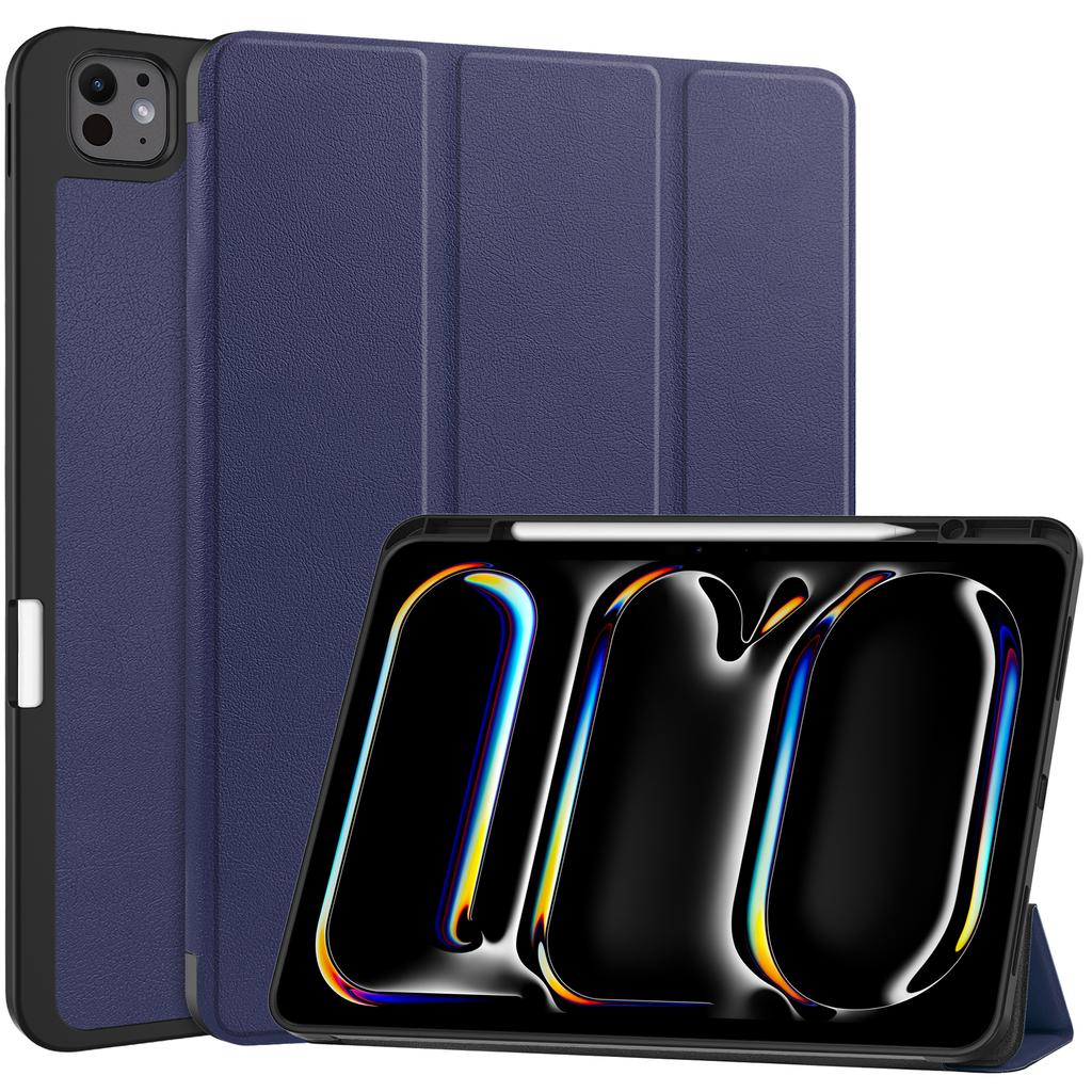 Για το iPad Pro 13 (2024) Θήκη Στήριξης Δερμάτινη Απορροφητική Κραδασμών Κάλυψη Tablet με Υποδοχή Στυλό