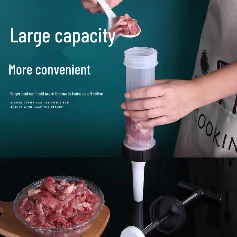 Manual Plastic Enema and Sausage Making Hand-Push Kitchen Tool