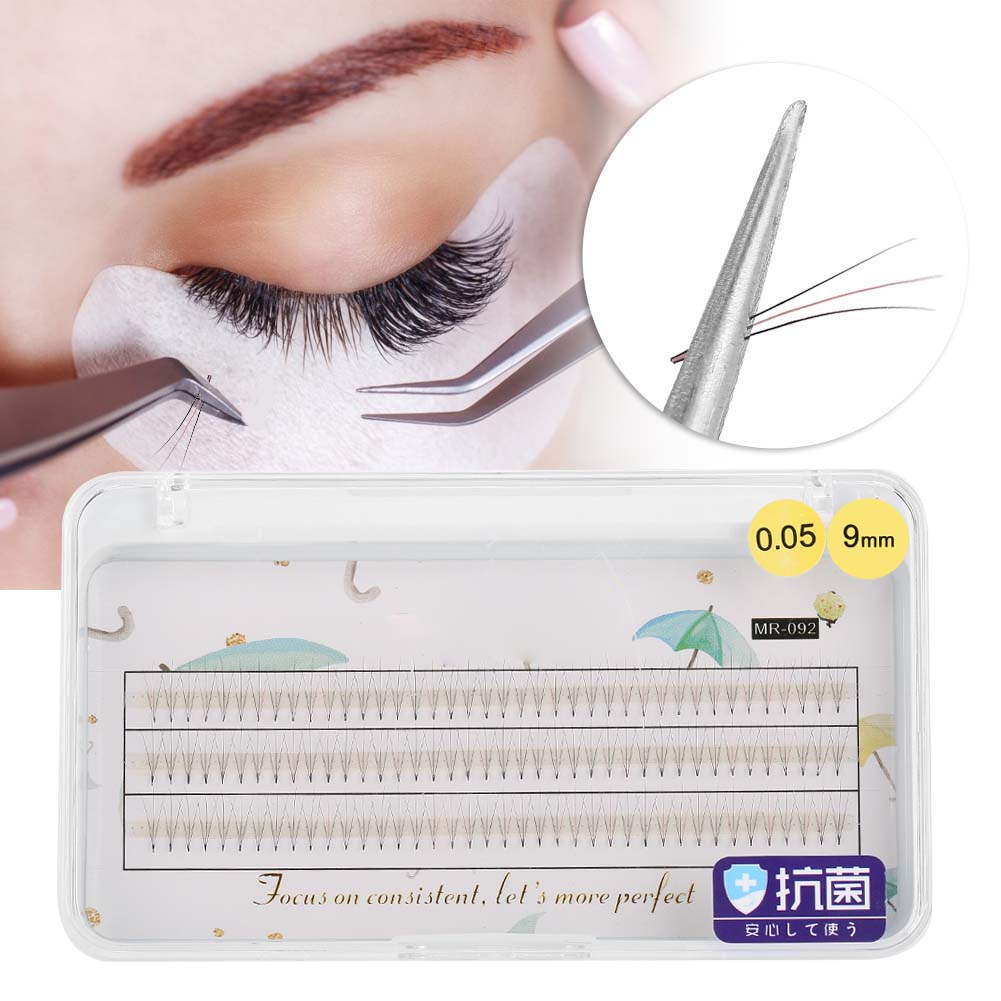 6 Sizes Natural Soft Blended Claret False Eyelashes Extension Fake Eye Lashes 0.05C 8mm