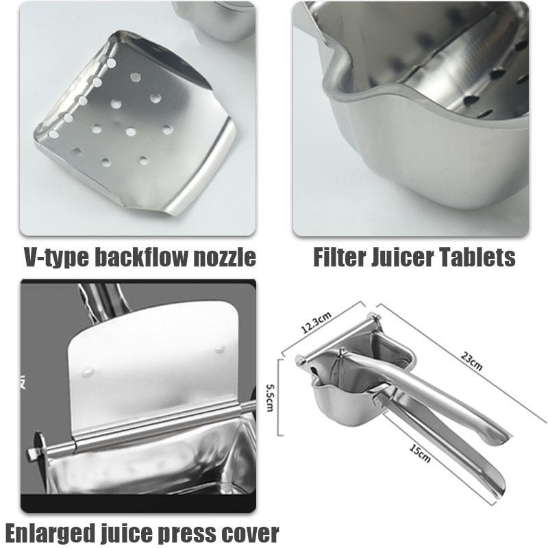304 Stainless Steel Juice Extractor Home Outdoor Portable Fruit Juicer Manual Orange Juice Squeezer Kitchen Tools