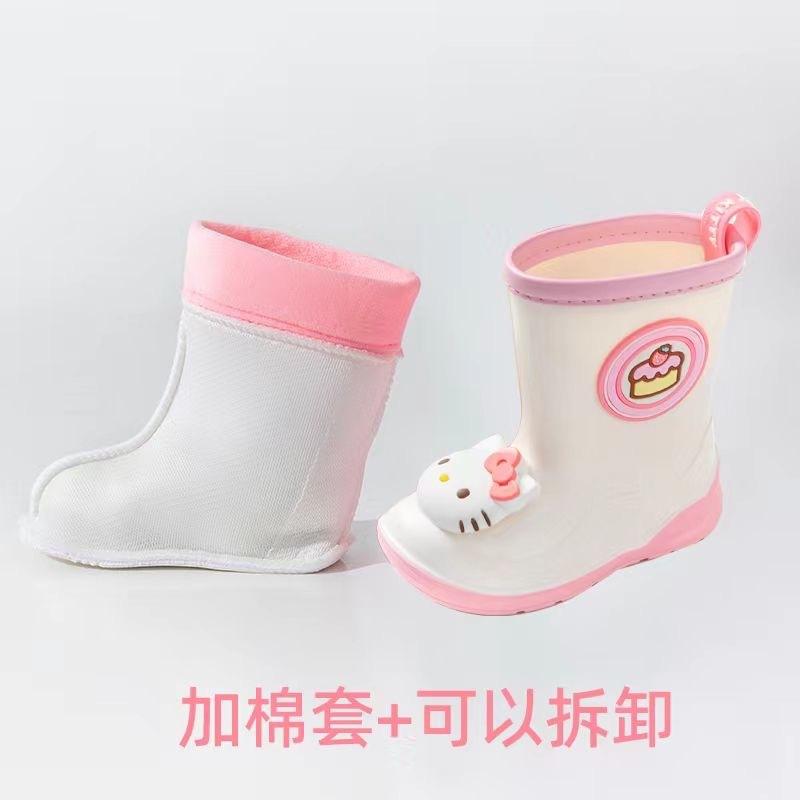 Children's Rain Boots Girls Kindergarten Kuromi Cartoon Cute Cinnamoroll Baby Rain Boots Girls Water Shoes