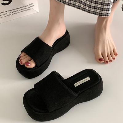 Internet Celebrity High Sense Thick-soled Slippers Female Summer Wear Internet Celebrity Cool Slippers