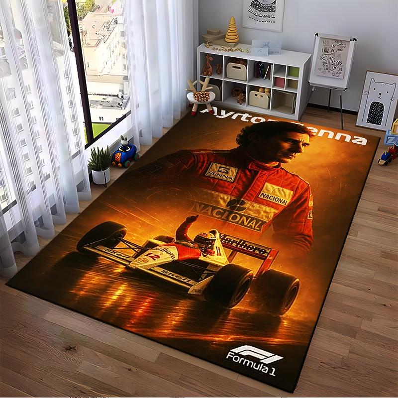 Racing Legend Tribute Rug for F1 Fans Non-slip rug suitable for living room and bedroom sofas.