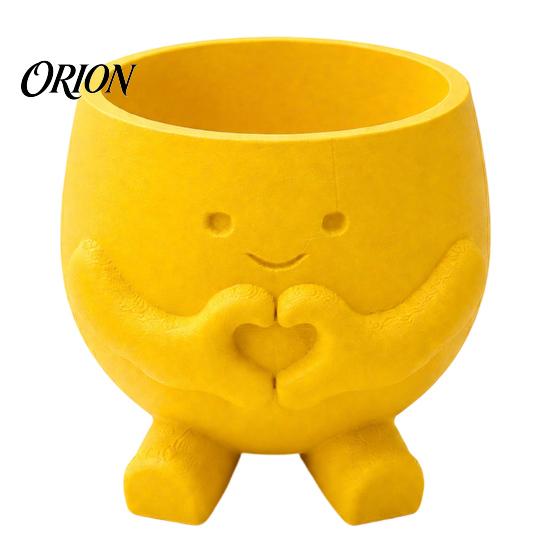 Modern Home Decor Pot 3D Printed Cute Smile Plant Pots, Succulent Planters for Indoor Plants, Miniature Green Container Funny Small Flowerpot, Unique