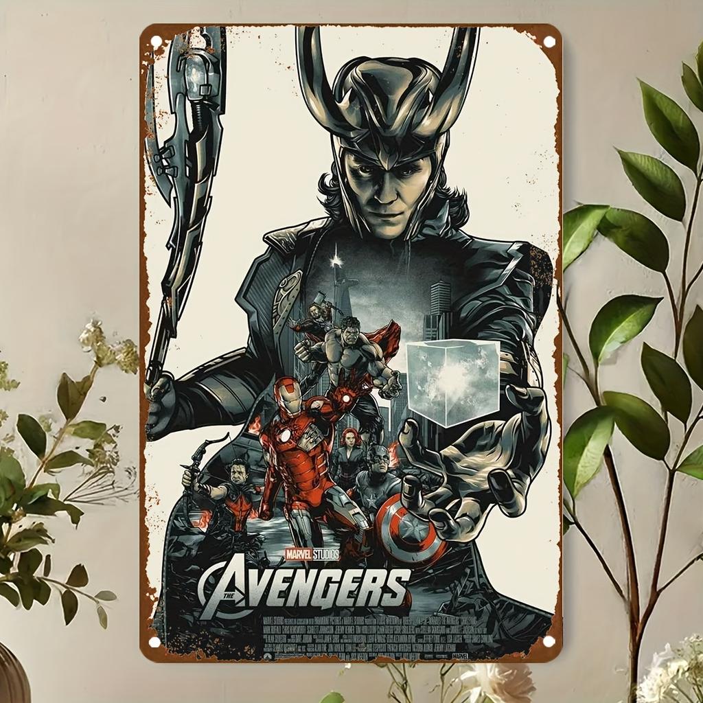 2D Platt, Marvel Avengers Plåtskylt Väggkonst - Klassisk 2D Platt Design, 20x30cm, Perfekt för Vardagsrum, Sovrum, Kontor eller Spelrum