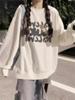 Plus-Size American-Style Autumn/Winter Round Neck Pullover Sweater for Women - Oversized, Casual, and Slimming