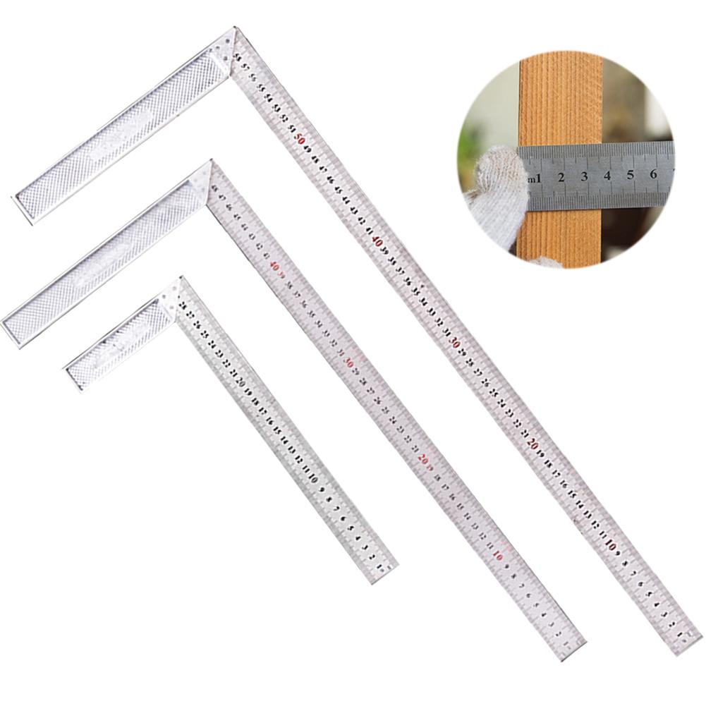 3PCS L Shape Angle Square Ruler Stainless Steel 30 50 60cm for Woodworking Carpentry and Construction Measuring