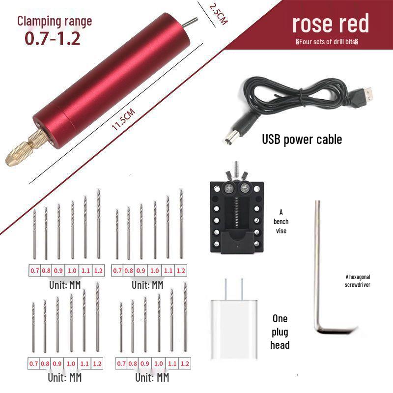 Mini Handheld Electric Drill & Grinder - Low Power Tool for Precision Hole Punching