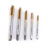 5pcs set Titanium Coated HSS Thread Screw Tap Kit M3 M4 M5 M6 M8 Forward Chip Ejection