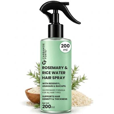 Carbamide Forte Rosemary Hair Spray with Rice Water | Rosemary Water Spray for Hair Growth with Redensyl, Anagain & Baicapil | Supports Hair Dens