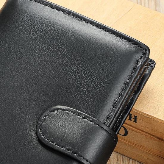 Vintage Men Faux Leather Wallet RFID Blocking Bi-fold Short Wallet Minimalist Slim Anti-Theft Credit Card Holder Front Pocket Wallet