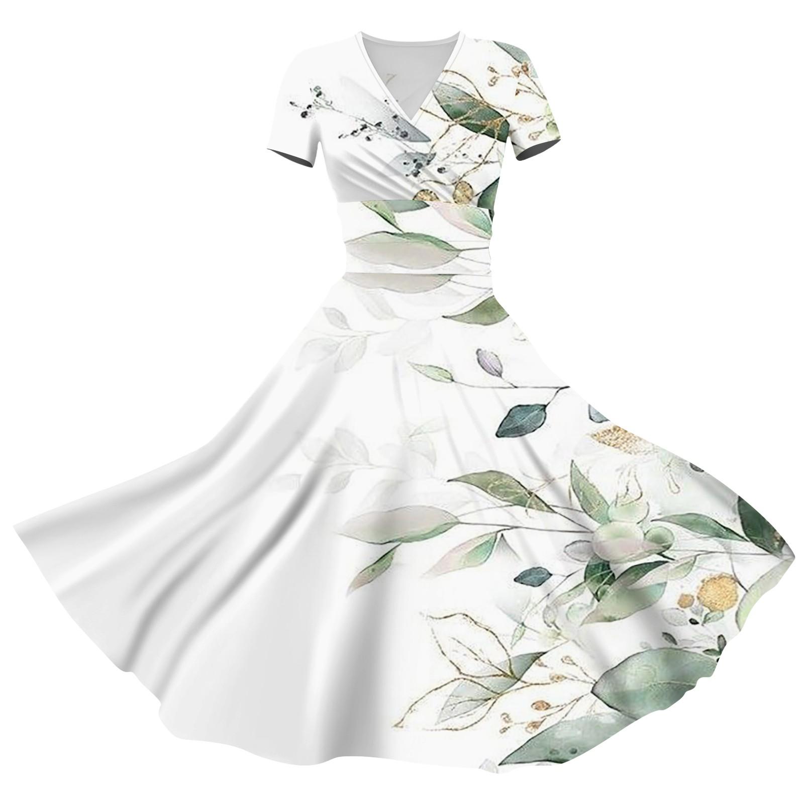 

Женское платье принцессы, сексуальное плиссированное платье с коротким рукавом и v-образным вырезом на талии M