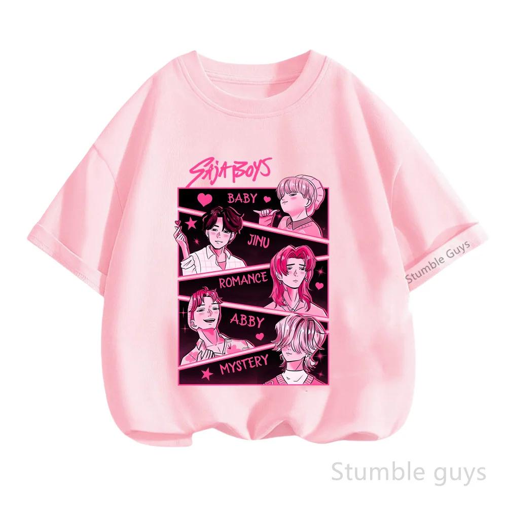 Kpop Lovci démonů Tričko Dětské Anime Oblečení Krátký rukáv Ležérní Móda Léto Chlapci Dívky