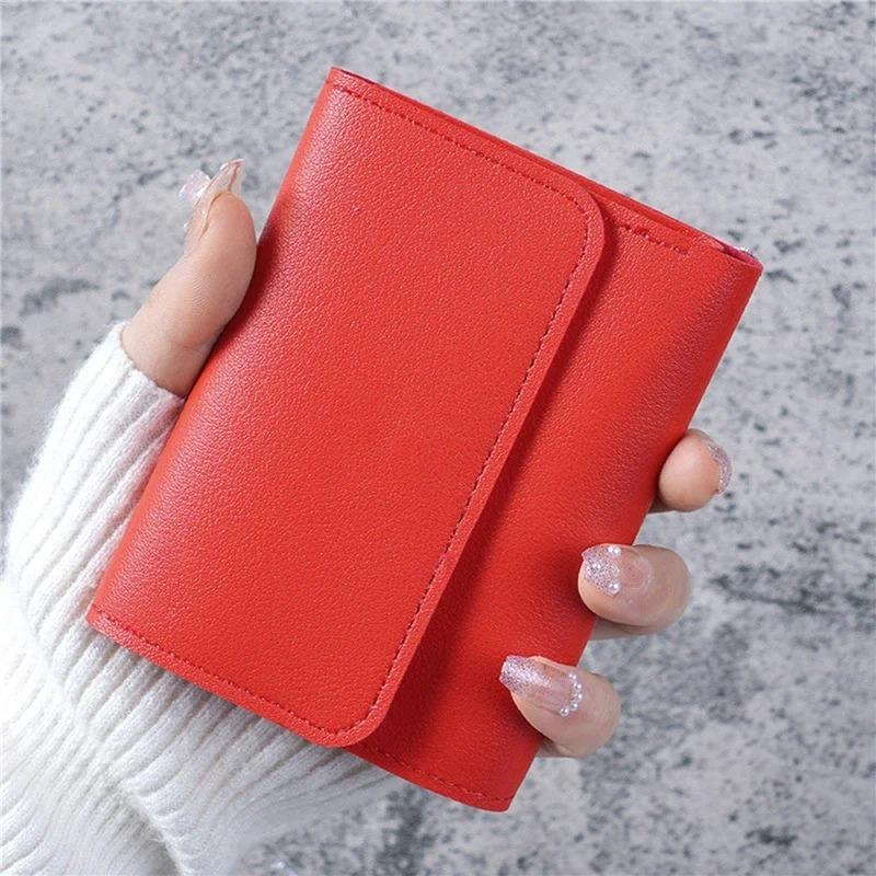 

Fashion New Style Short Women s Wallet Student Ticket Clip Multi Functional Card Bag Ultra Thin Smooth Surface Wallet coin purse червоний