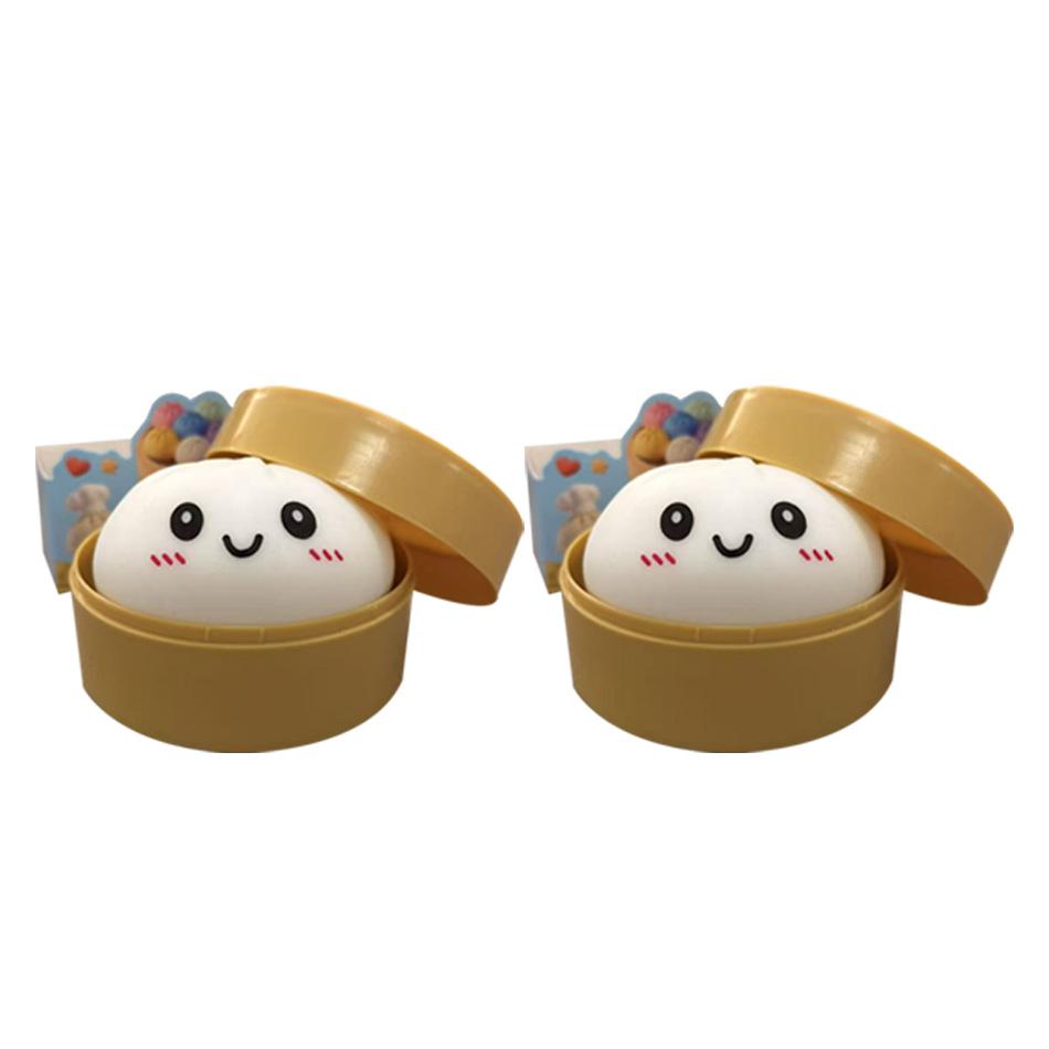 Dumpling Squishie Stress Balls Fidget Sensorytoys Simulation Food Squishies With Steamer Squeeze Dough Ball For Anxiety