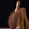 Wood Air-Cushion Massage Comb – Hand-Finished Oval Wooden Hair Comb for Scalp Stimulation & Gentle Detangling