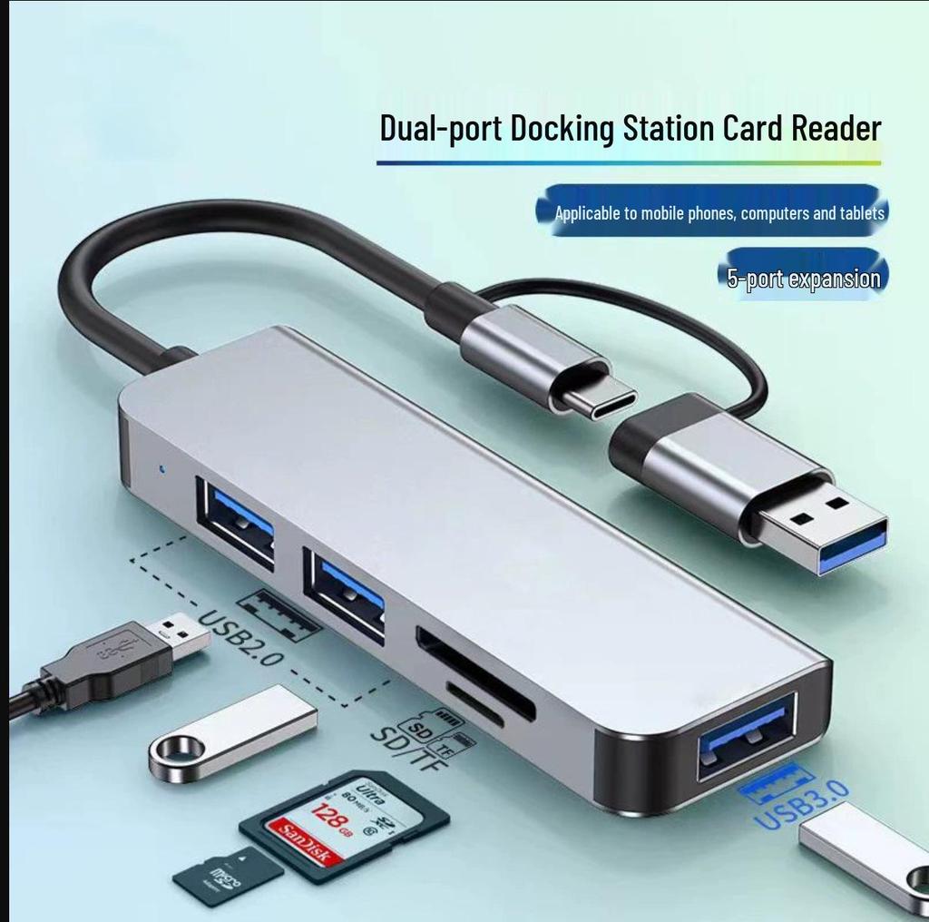 Multi-Function USB-C Dual-Head Hub & Card Reader