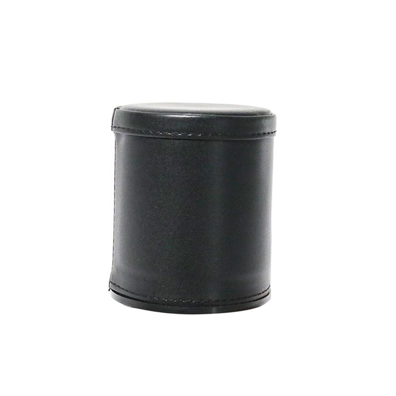 1X Black Pu Leather Flannel Mute Dice Cups With 5Pcs Dices Bar Game Supplies