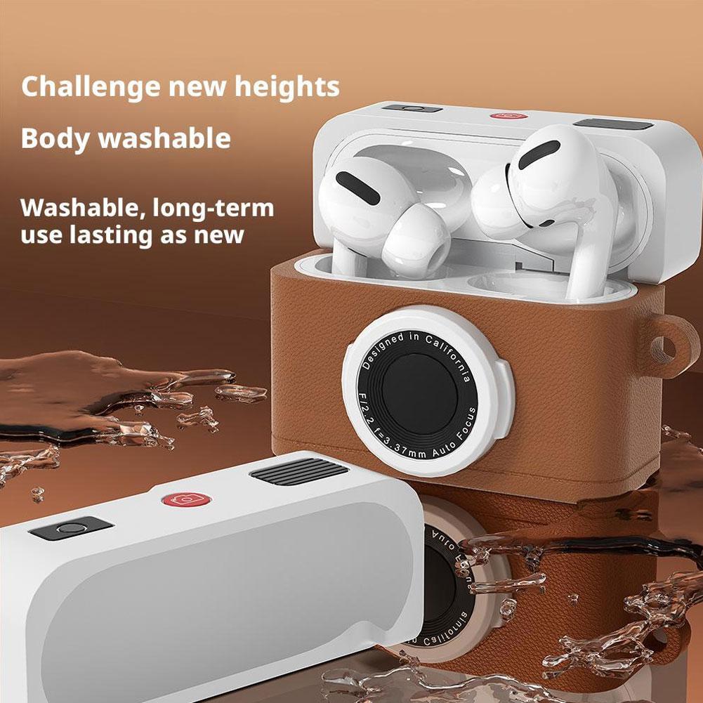 Retro Camera Design Case for AirPods Pro 3 Soft Silicone Protective Cover Shockproof Anti Scratch Wireless Charging Compatible