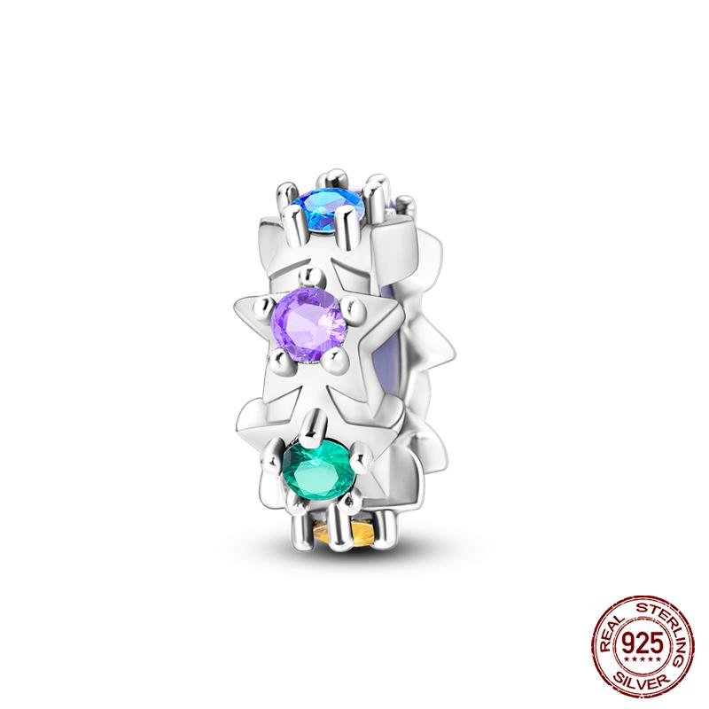 100% Copper Luminous Star Flower Butterfly Silicone Spacer Beads Fit Qikaola Original Bracelets Fine Diy Jewelry