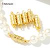 18K Gold Plated Brass Magnetic Clasps,Round Bamboo Joint End Clasp Connectors For DIY Bracelets Necklace Making Accessories