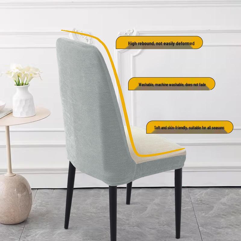 Chenille Luxury Arc Dining Chair Cover - Anti-Scratch and Universal Fit