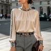 Camicia da Donna Retro Stampa Serpente Manica Lunga Girocollo Blusa Casual
