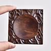 Solid Wood Carved Ebony Tea Coaster Set: Retro Chinese Style Non-slip Heat Insulating Pad for Tea Ceremony.