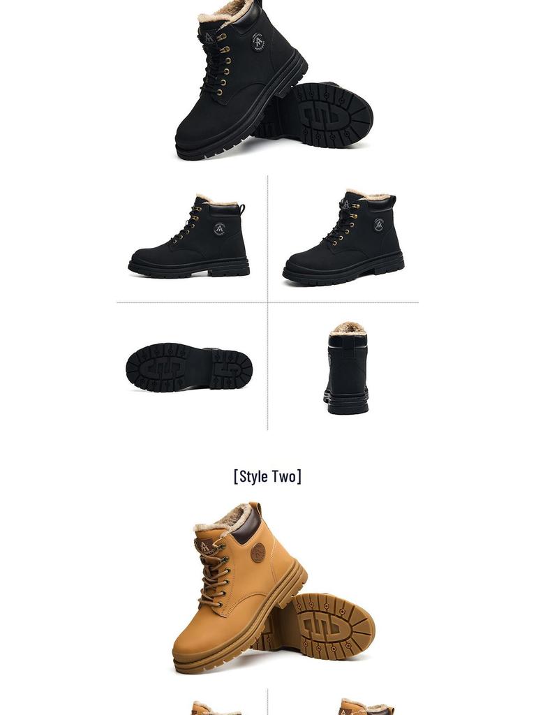 Heren Winter 2025 Werklaarzen met Fleece Voering en Antislip - Warm, Trendy, Veelzijdig, Duurzaam