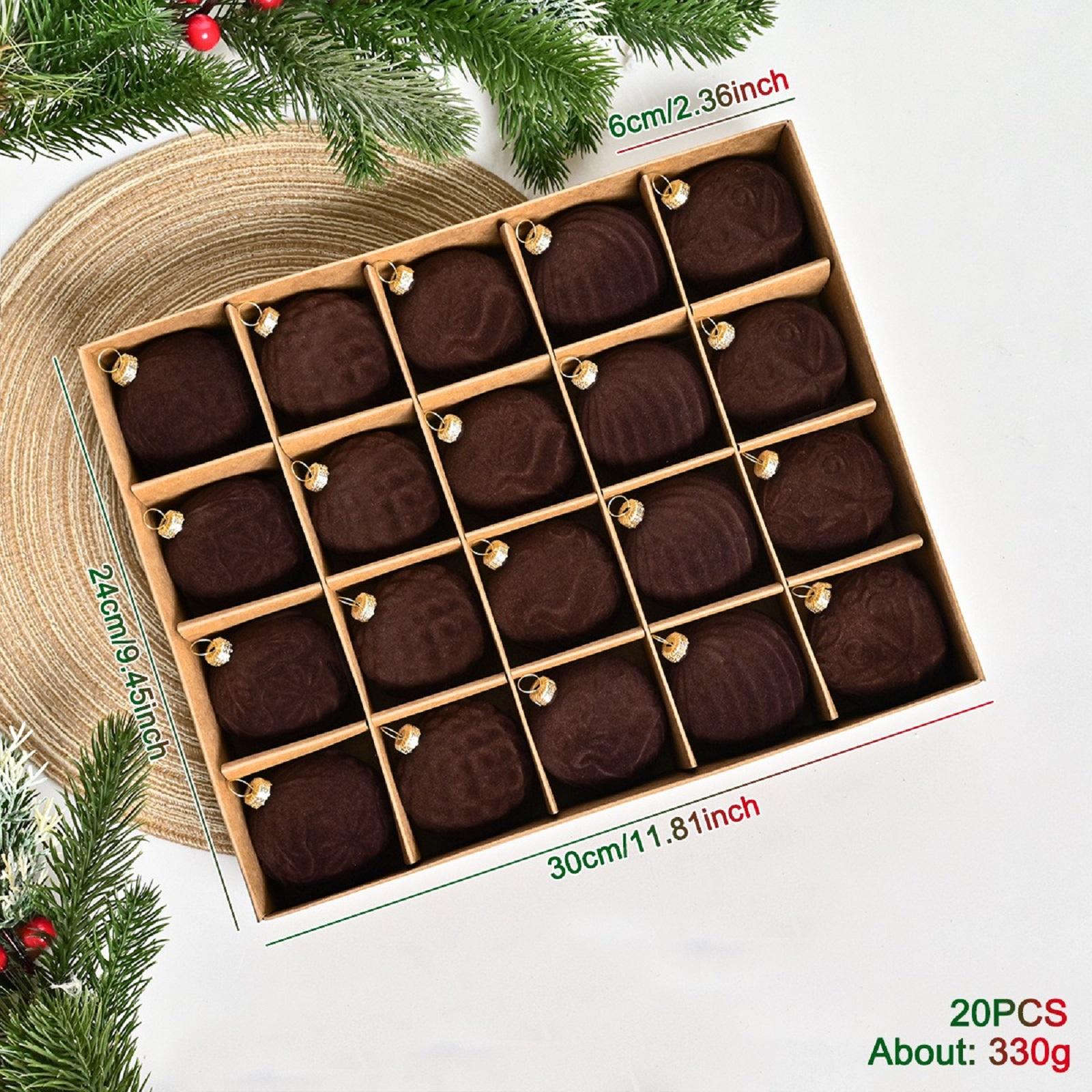 

20 шт. Рождественские шары 8 см Звездные бархатные шары Рождественские украшения One Size кофейный