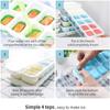 1Pcs/4Pcs/Set CubeTray Stackable 14 Grid Silicone Ice Mold with Removable Lid Easy-Release For Cocktail Freezer Kitchen Tools