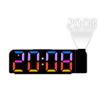Digital Led Alarm Clock With Rgb Color Projection For Bedroom Decor
