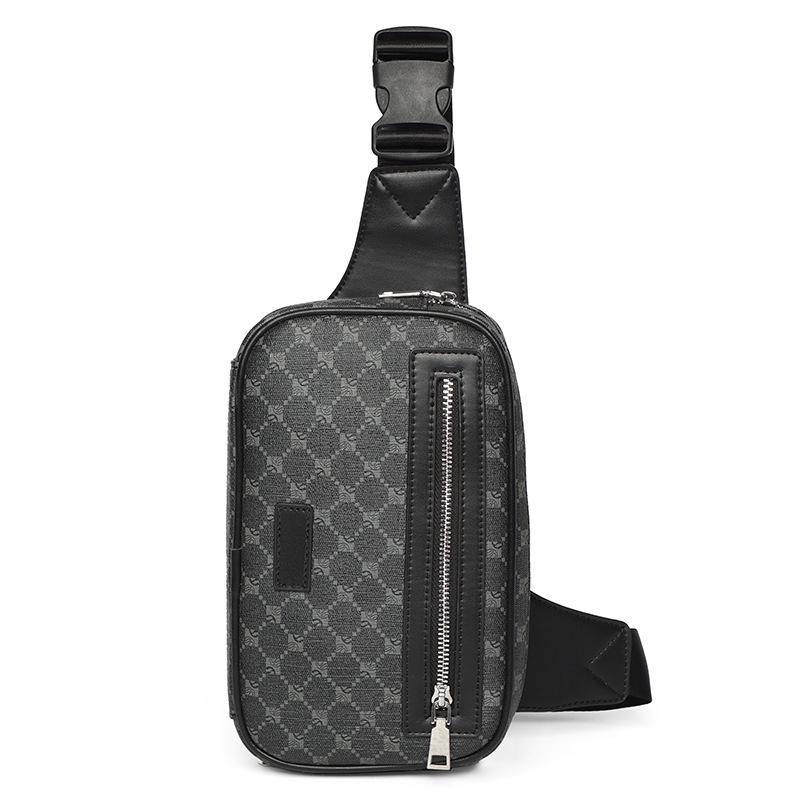 Herren Monogramm Crossbody Brusttasche - Tragbar, Lässig, Hochwertiges Gefühl schwarz
